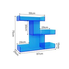 鞋店鞋架展示架貨架服裝店上墻亞克力鞋包架陳列道具多功能置物架, 1個, 上墻科技藍
