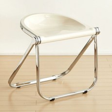 체어 반달 미드센츄리 폴딩체어 인테리어의자 투명 접이식의자 모던, 화이트, 1개