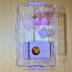 조이클린케이지 대사이즈 5가지색상 크레 도마뱀 파충류 사육장, 1개, 연보라
