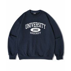 언더오프 UNDEROFF 어센틱 릴렉스드 유니버시티 맨투맨 스웨트 네이비