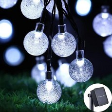요정 크리스마스 태양 글로브 정원 새로운 문자열 파티 크리스탈 LED 조명 랜드 야외 장식, solar white light, 20LEDS 5M, 1개