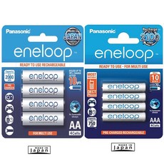 Panasonic eneloop 低自放電充電電池 (日本製) 2100次充電 附電池盒, 1個, 4號AAA小顆4入吊卡裝
