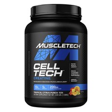 Muscletech Health Cell Tech 肌酸熱帶柑橘沖飲, 1個, 1.36kg