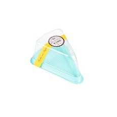 조각케이크 케이스 투명 컵케이크 상자 포장 삼각 디저트, 1개, A02 데푸니 블루 +  수제 스티커