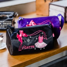 키즈자수가방 보라-검정 발레가방 아떼르발레