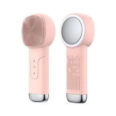 RUNDX 진동클렌저 모공 피부관리기 실리 콘온 마사지기, 라이트핑크