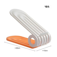 DFMEI 可調節簡易鞋架省空間家用簡約塑料雙層一體式加厚摺疊鞋子收納架, 1個, 橙色【2個裝】:如圖