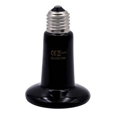 발열전구 온열 열등 1개 반려동물 난방 램프 블랙 적외선 세라믹 이미 터 열 전구 Brooder 파충류 25W 50W 75W 100W 150W 200W, Black 75W