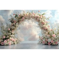 화이트 핑크 배경 커튼 꽃 장식 천 웨딩 생일 사진 소품, 17. X02746