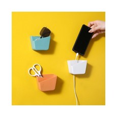 벽걸이 수납박스 화장실 타일 부착 작은물건 정리함 접착형, 화이트 DC003901