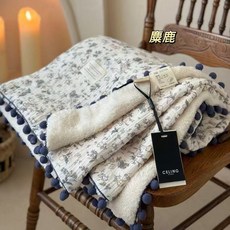 可愛球球紗布絨絨小蓋毯，寶寶出行毯、辦公披肩、午睡蓋毯、蓋腿兩用, 花園兔,毯子120*150cm