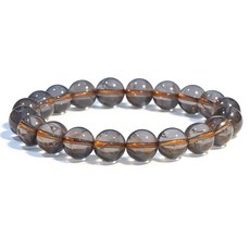 ECLATIS Lava Rock 디퓨저 디자인 팔찌 여성 및 남성 천연 힐링 크리스탈 영적 보호 긍정적인 에너지를 위한 8mm 라운드 비즈 신축성 있는 조절 가능한 사이즈, 스모키 쿼츠
