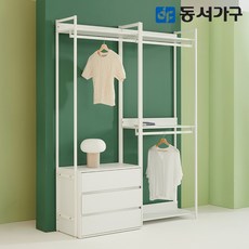 동서가구 팬타 포스코 스틸 시스템 드레스룸_1600 서랍 행거 4colors DF643458, 화이트