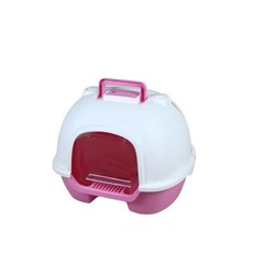 F.P 友善夥伴 貓砂盆 特大款 大空間 太空人貓砂盆, 1個, MSP-006後掀式封閉-淺粉,單筆宅配限一個(過重運費另計)
