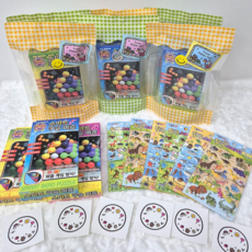 어린이집 유치원 생일 선물 스마트구슬퍼즐 탐구스티커 완포장 구디백 단체선물 답례품, 6개, 혼합