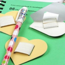 펜홀더 밴드형 노랑하트 가죽펜홀더 볼펜홀더 수첩펜홀더