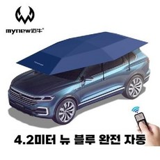 자동차 차양막 자동 커버 전차종 개폐식 우산식 감성, 4.2m  자동 블루, 1개