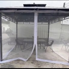 파고라 모기장 정자 쉼터 야외 텐트 실외 캐노피 천막, B. 흰색 4도어 300x300x220
