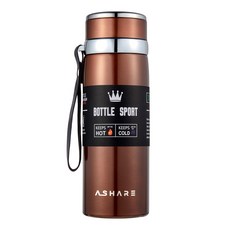 어쉐어 보온병 보냉병 휴대용 보온보냉병, 브라운, 1L, 1개