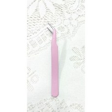 不銹鋼鑷子 不鏽鋼夾子 手作鑷子, 1個, 粉色彎頭