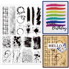 DIY 핸드메이드 PVC 투명 스탬프 밑결 시리즈 카드만들기 스크랩북 소품 데코 시트 1장 21x14.8cm