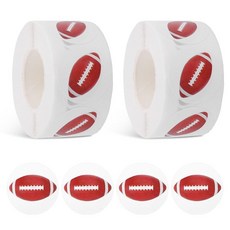 축구 스티커 롤 1000개 자체 접착 럭비 스티커 스포츠 볼 라벨 럭비 테마 파티 장식 스크랩북 물병 팀 선물 431766, 축구 스티커 롤 1000개, 자체 접착 럭비 스티커 스