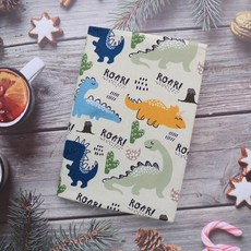 小恐龍 書衣 書套 可調式 布書衣 A6 A5 A4 B6 50K 25K 32K 20K 16K, 1個