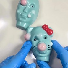 건강한놀이터 외계인 말랑이 여드름짜기 남자 + 여자 + 여드름 키트 세트, 민트, 1세트