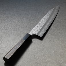 加藤義實廚房刀具 粉末不鏽鋼鋒利耐用 槌目紋防沾黏 多用途料理刀, silver, 1個