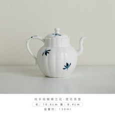 순수한 손으로 그린 나비 난초 세라믹 티팟 우아한 냄비 가정용 차 담그는 주전자 액세서리 장식품 130ml, 01 10.6x8.4xm 130ml, 1개