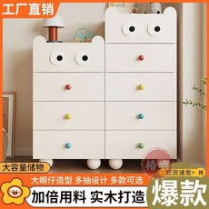 椿嶼 實木五鬥櫃 床尾櫃 臥室床頭櫃 客廳儲物櫃 沙發邊櫃 兒童玩具收納櫃, 1個, 三斗櫃,暖白色【E0級實木打造】