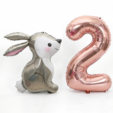 파파 파티 곰돌이 토끼 풍선 생일 파티 숫자 풍선 세트, 토끼 2, 1세트