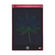 兒童液晶手寫板，環保無毒，輕巧便攜，一鍵清除，色彩鮮豔, 紅, 12吋