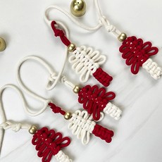 마크라메 크리스마스 트리가랜드 만들기 DIY 키트 XZWE1E0ED, 레드, 레드