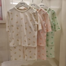 아가방 NC엑스코점 2026 여름신상! 부드러운 촉감 데일리 편한 귀여운 곰돌이 블랑 7부 내의! 아기 실내복 유아 칠부 상하세트 어린이집 등원룩 출산선물 추천