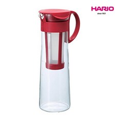하리오 커피메이커(핸드드립) 저온숙성 내열유리 잡기쉬운 슬림스타일 종이필터가 필요없는 핸드드립, 레드MCPN-14R(1000ML), 1개