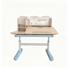 實木書桌 手搖升降成長學習桌 兒童書桌電腦桌, 豪華書桌淺木色100cm, 淺木色