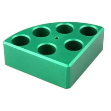 SCILOGEX 쿼터 리액션 블록 알루미늄 그린 - 8mL 용기용 6홀 랩 블록 직경 17.75mm x 깊이 26mm - 내구성 있는 실험실 액세서리, 2