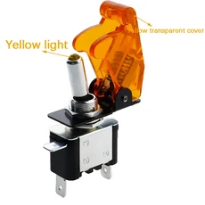 자동 보트 조명 Led 토글 스위치 안전 항공기 플립 업 커버 가드 빨간색 파란색 녹색 12V20A, 06 transparent yellow