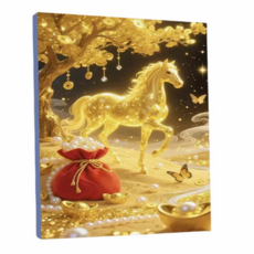 스타일하우스 캔버스형 보석십자수 DIY 키트 40x50 cm, DY 81-황금말, 1개