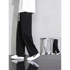 티류으스 남녀공용 봄가을 트레이닝 팬츠 얇은 스웨트팬츠 청소년 와이드핏 캐주얼 긴바지 그레이색 WY