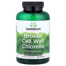 스완슨 Swanson Broken Cell Wall Chlorella 360 Tablets, 1개