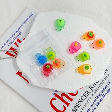 리브온 지퍼백 키링 DIY 미니 과일 거북이 파츠, 20개, 랜덤