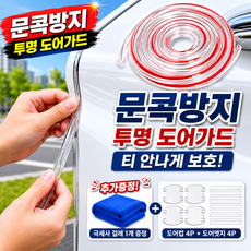 강철가드 흔적없는 스크래치방지 자동차 문콕방지 도어가드 몰딩 3종, 1개, 투명