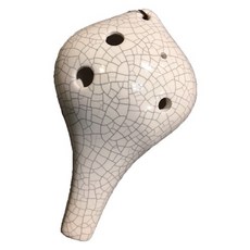 冰裂款長嘴型中音Ｃ調陶笛，附入門教材與笛袋，初學者適用，音色優美動聽，輕鬆享受音樂。, 1個