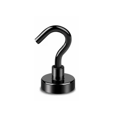 6Pcs Black Magnetic Hook Indoor Hangings Kitchens Workplaces Offices and Garages, 01 6Pcs Black