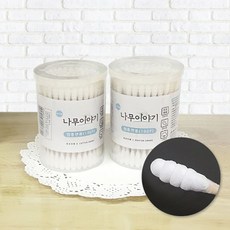 나무이야기 원통면봉 100개 회오리형 7611 귀지 귀밥 청소, 1, 100