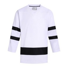 Pullonsy Blank 남성용 아이스 하키 저지 성인용 유니 정통 팀 게임 셔츠 긴소매 스포츠 팬 탑 골드 저지-블랙 스트라이프 S 309793, 3XL, 화이트 저지-블랙 스트라이프