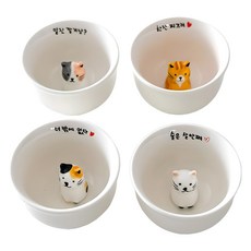 LB Cat 燒酒玻璃杯 4 件套, 白色, 1組