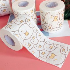 印花捲紙 鴨子印花紙巾 學生家用衛生紙捲筒紙廁所用紙廁紙卷芯紙, 1個, 好多鴨有芯捲紙（12卷）